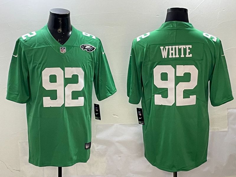 Men Philadelphia Eagles 92 White Green 2025 Nike Limited NFL Jersey style 5